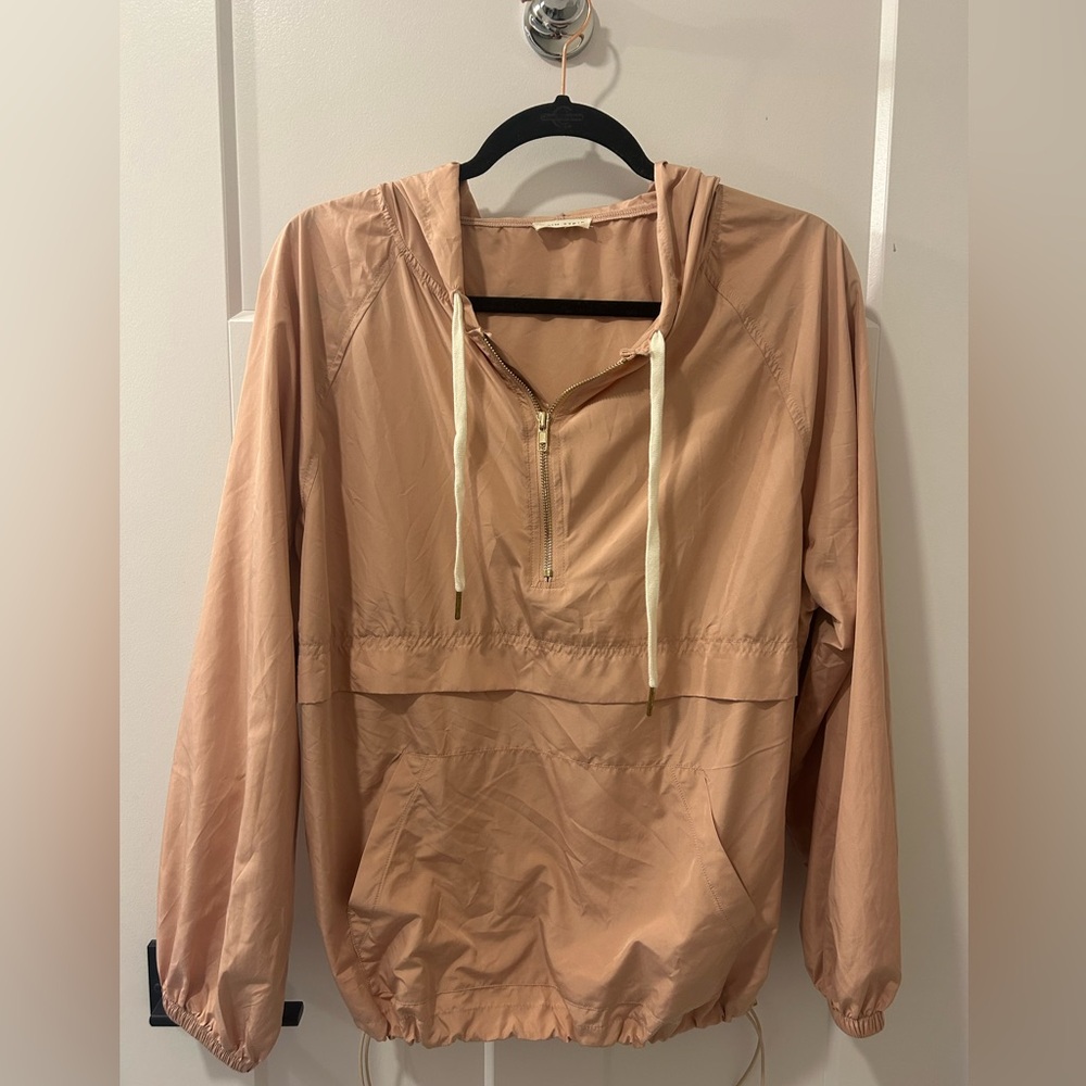 Pink-Peach Quarter Zip Lightweight Jacket